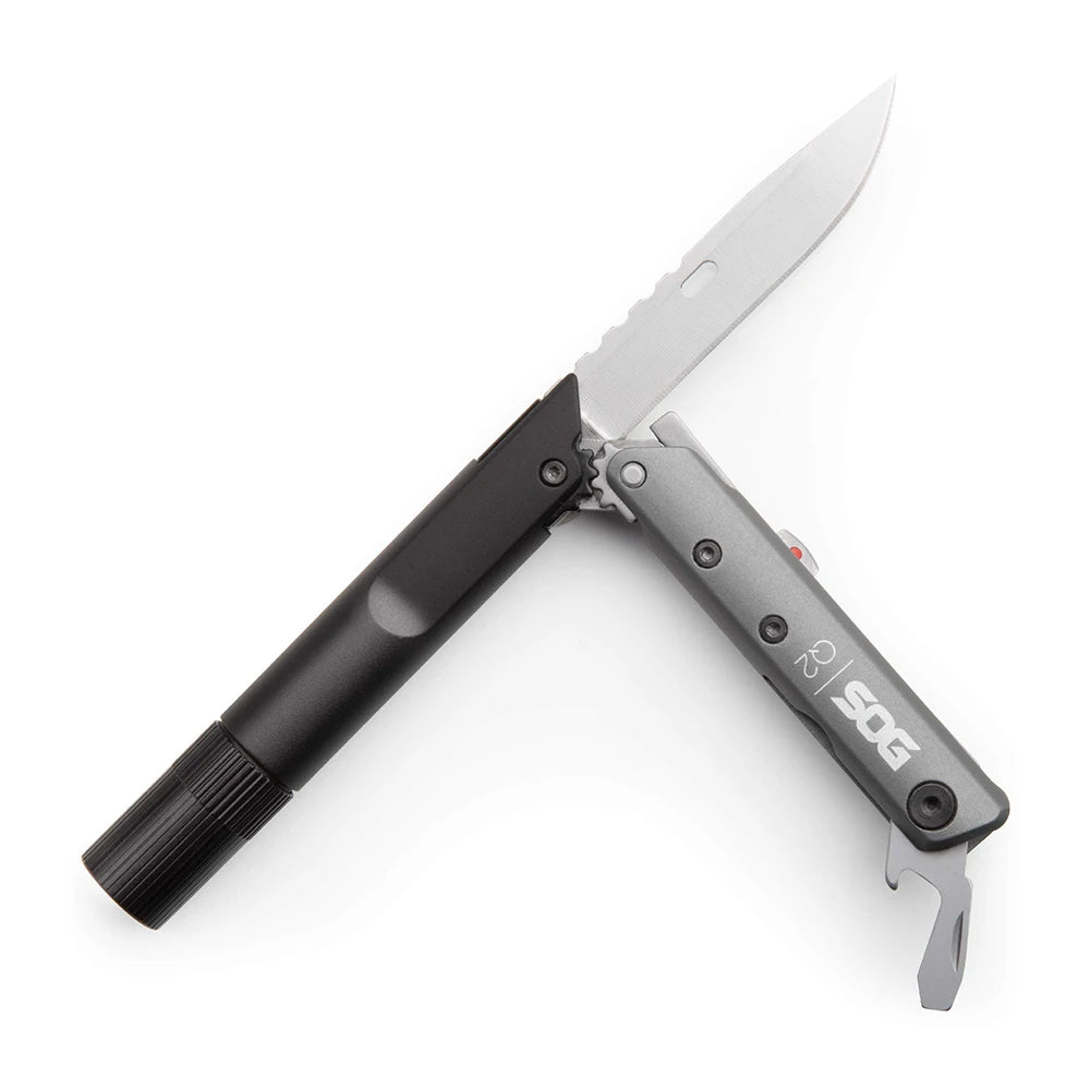 SOG Baton Q2 4-in-1 EDC Pen Multitool with Flashlight Knife and Screwdriver