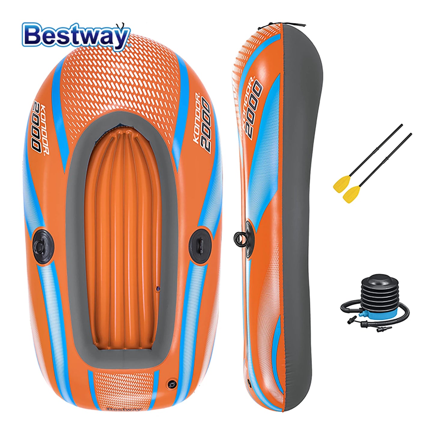 Bestway 61142 Heavy Duty Inflatable Kayak for 1 to 3 Persons Adventure