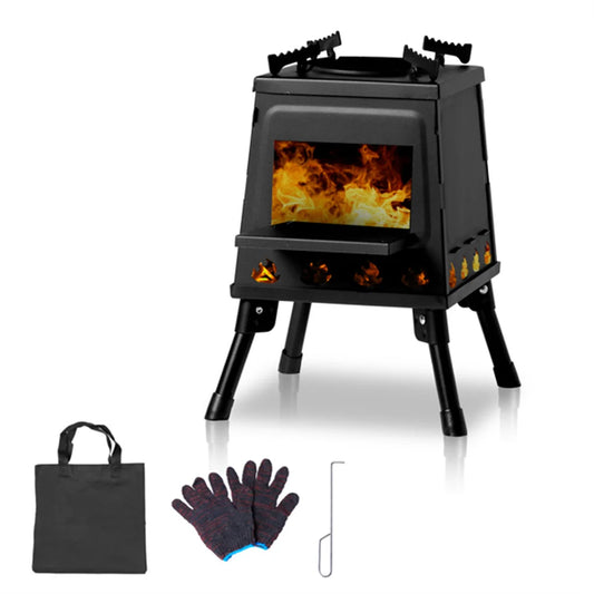 Portable Windproof Camping Wood Heater Stove for Outdoor Adventures