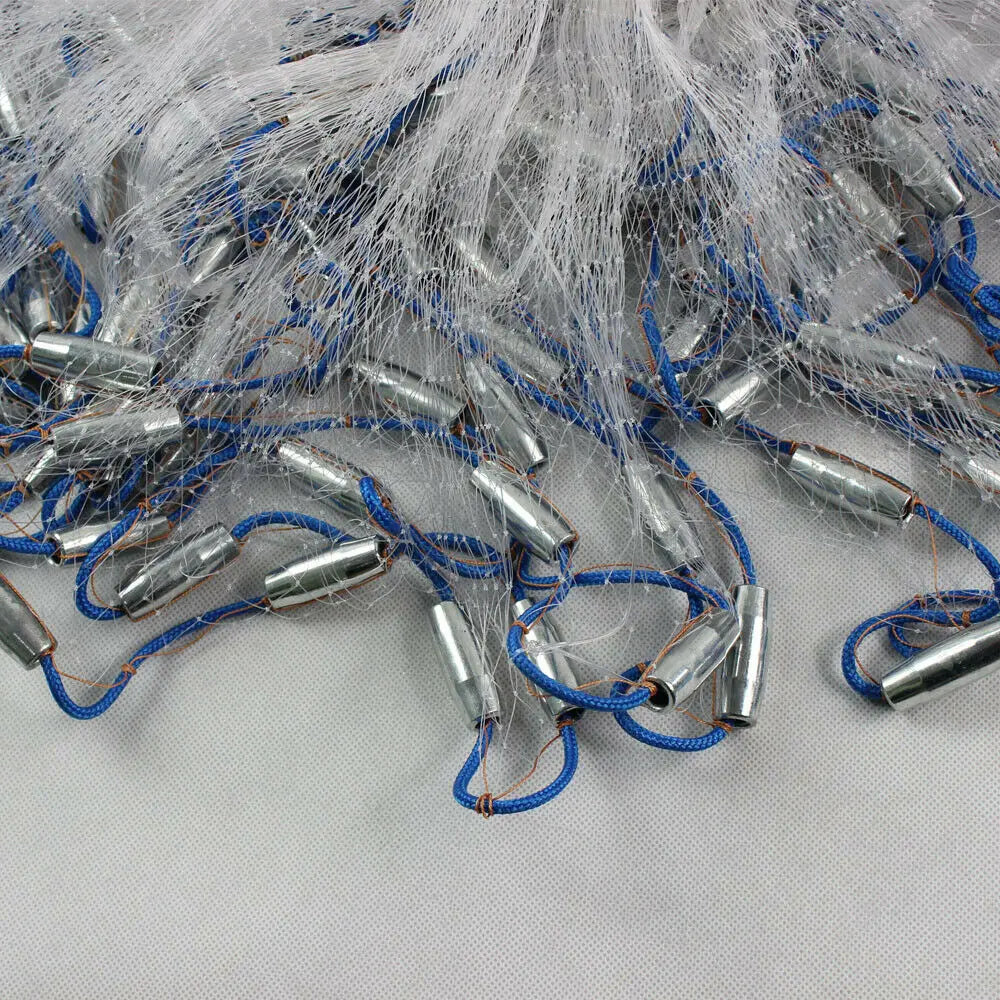 Durable 10ft Fishing Cast Net with Steel Sinkers and Monofilament Mesh