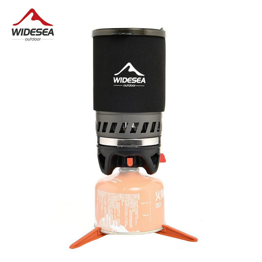 Widesea Outdoor Camping Cooking System with Heat Exchanger Gas Stove Burner