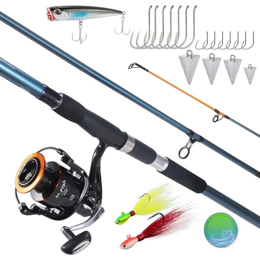 Surf Rod and Reel Combination for Saltwater Fishing with Spinning Reel 9+1 BB