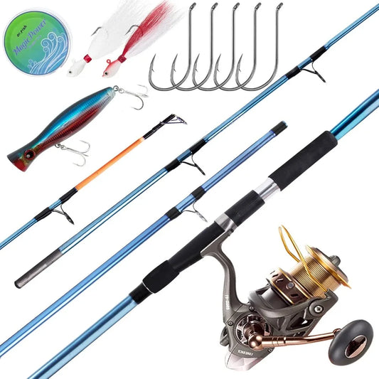 Surf Rod and Reel Combination Saltwater Fishing Tackle Set for Beach Casting