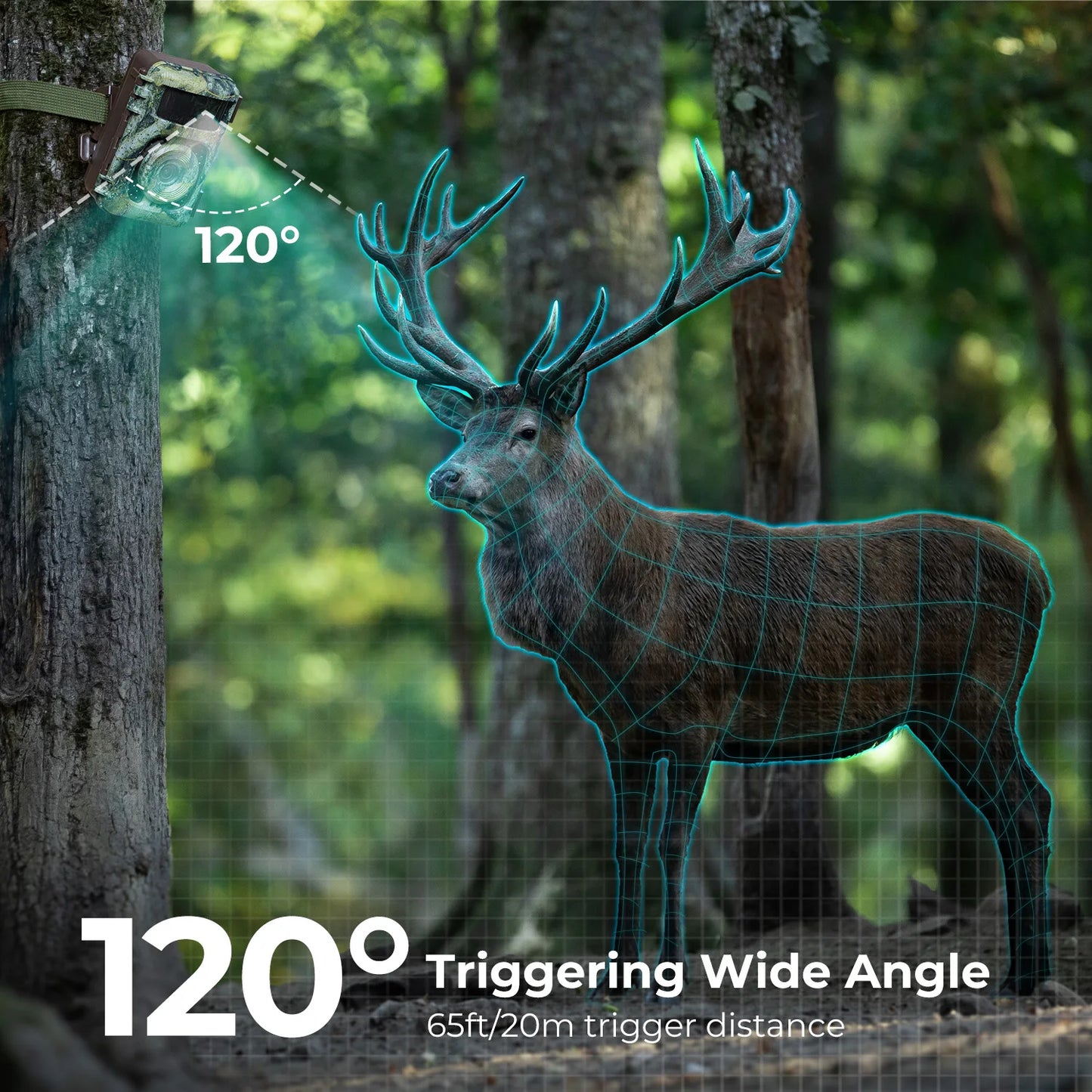 4K 48MP Trail Camera with No Glow Night Vision and 120° Wide Lens