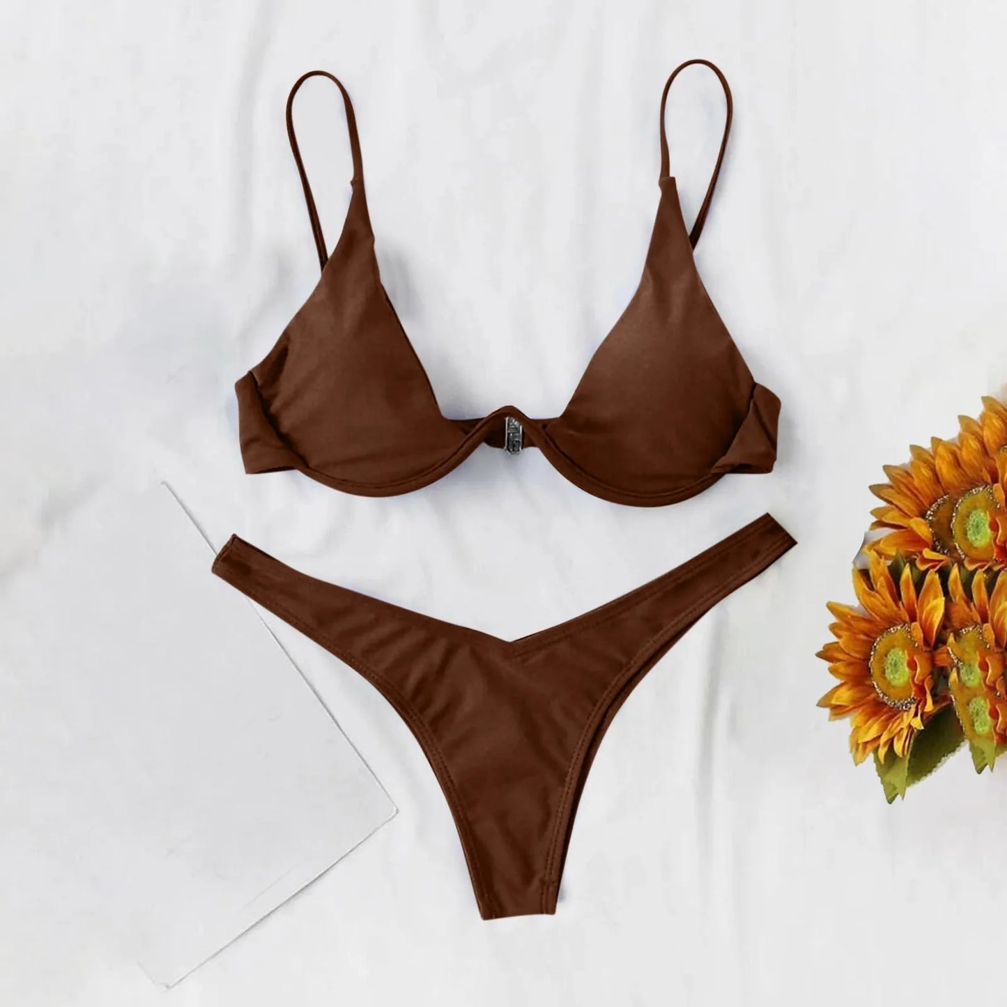 2025 Sexy Low Waisted Bikini Swimsuit Two Piece Brazilian Swimwear Sale