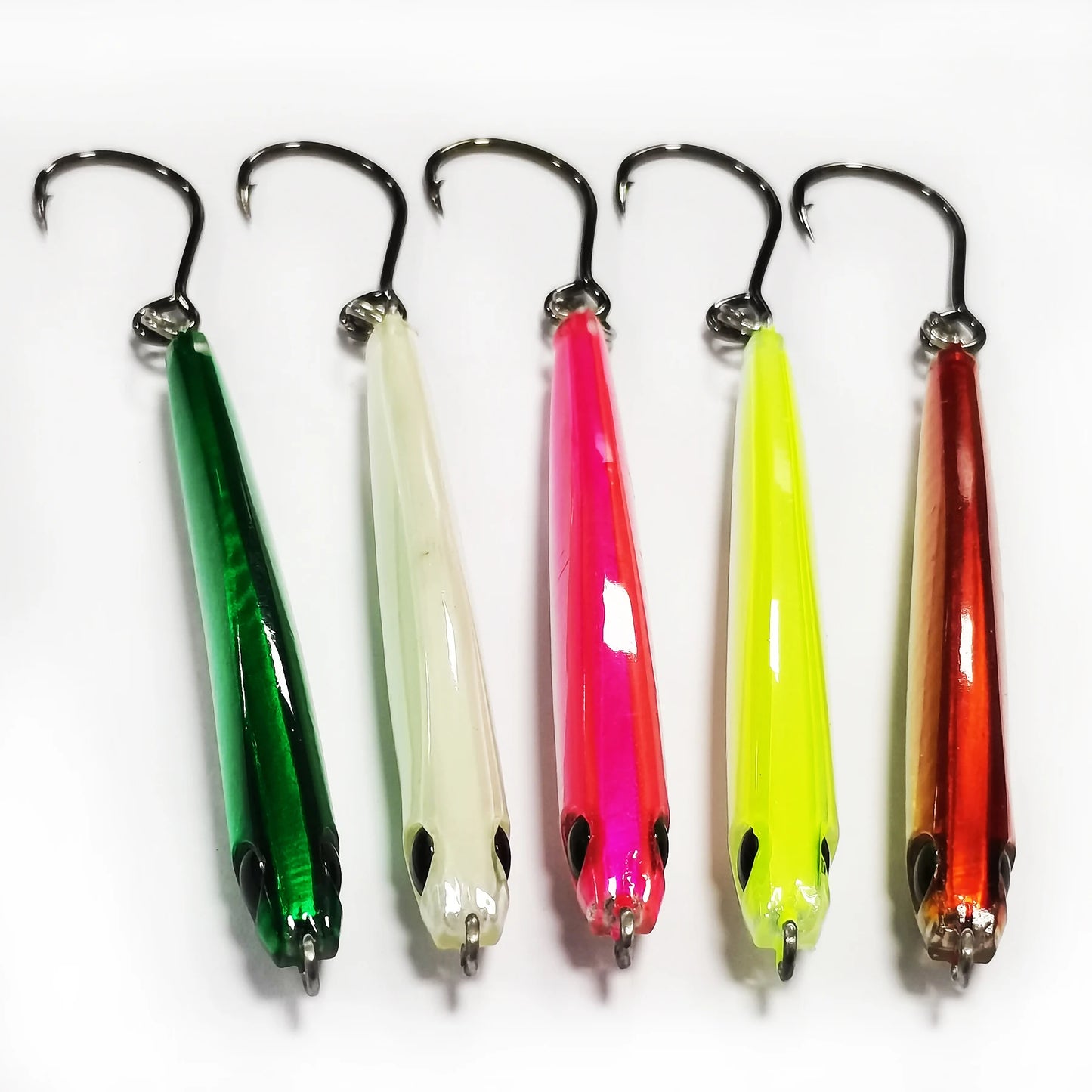 5pcs Epoxy Resin Fishing Jigs with Strong Hooks for Striped Bass and Tuna