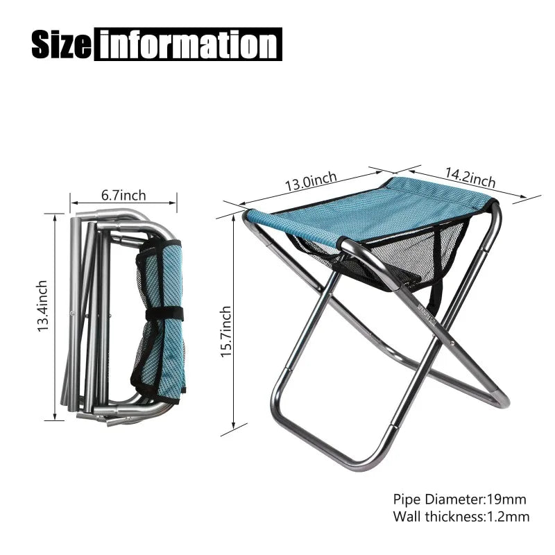 Portable Folding Picnic Camping Stool Ultralight Aluminium Alloy Fishing Chair