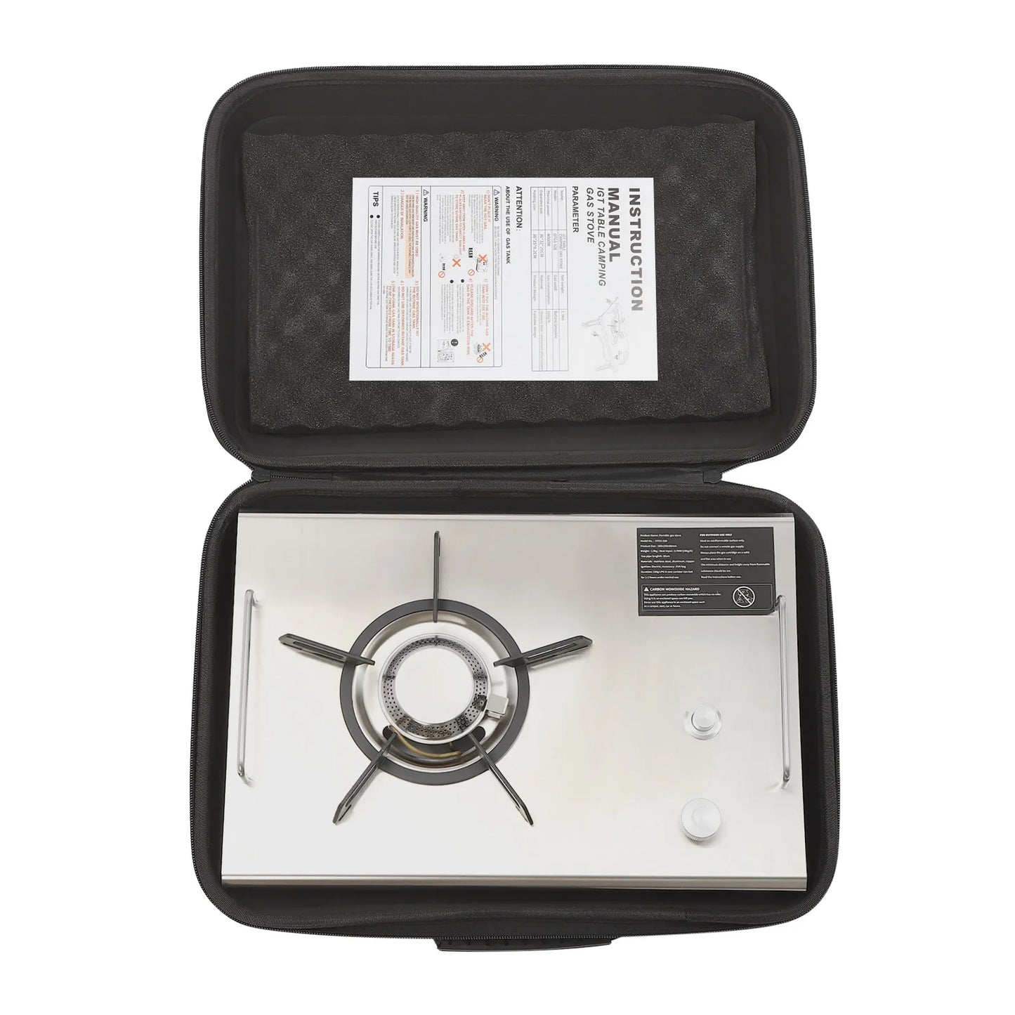 Foldable Portable Gas Stove Stainless Steel Single-Burner for Camping