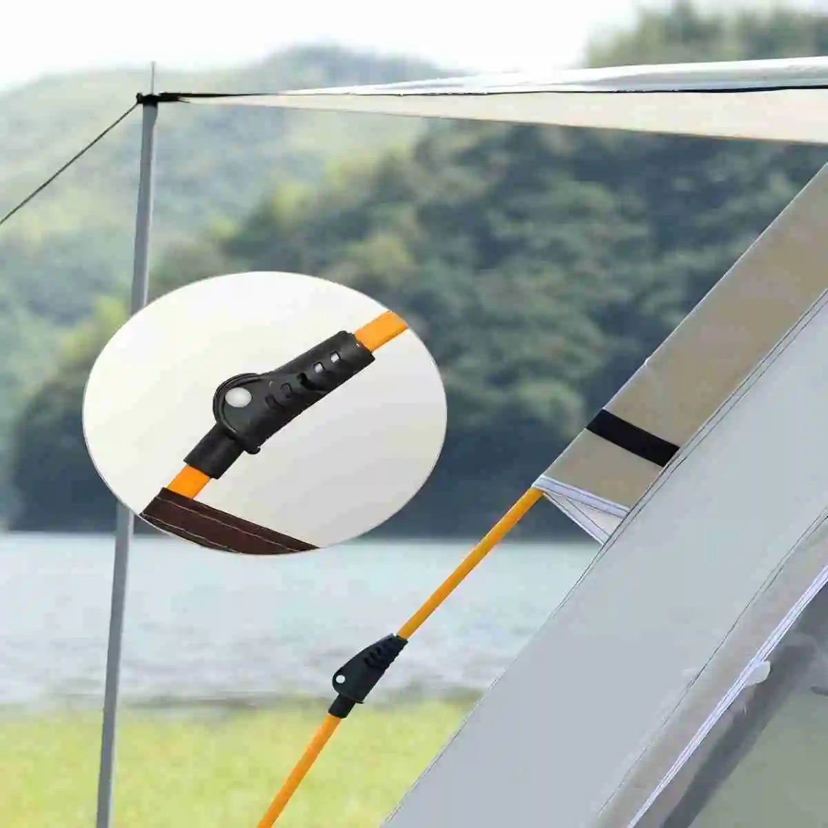 Outdoor Sunshade Camping Tent with Two Doors and Windows for Travel