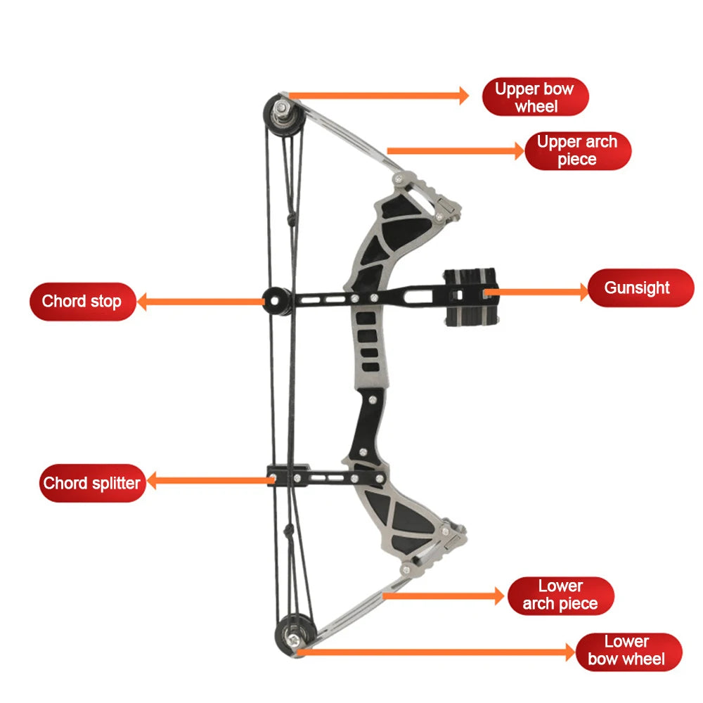 Toparchery 9.5 Inch Mini Compound Bow Set with 4 Arrows and Target Paper