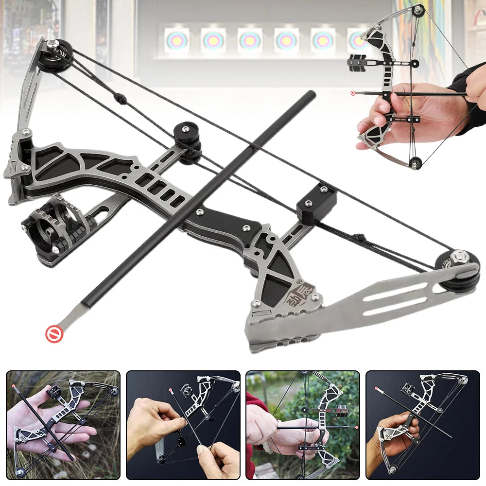 Toparchery 9.5 Inch Mini Compound Bow Set with 4 Arrows and Target Paper
