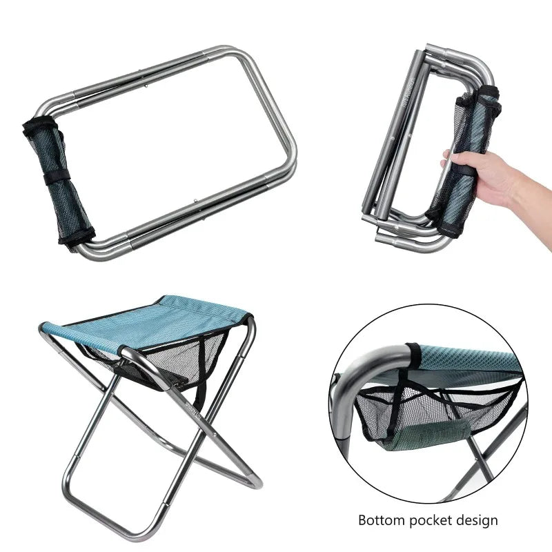 Portable Folding Picnic Camping Stool Ultralight Aluminium Alloy Fishing Chair