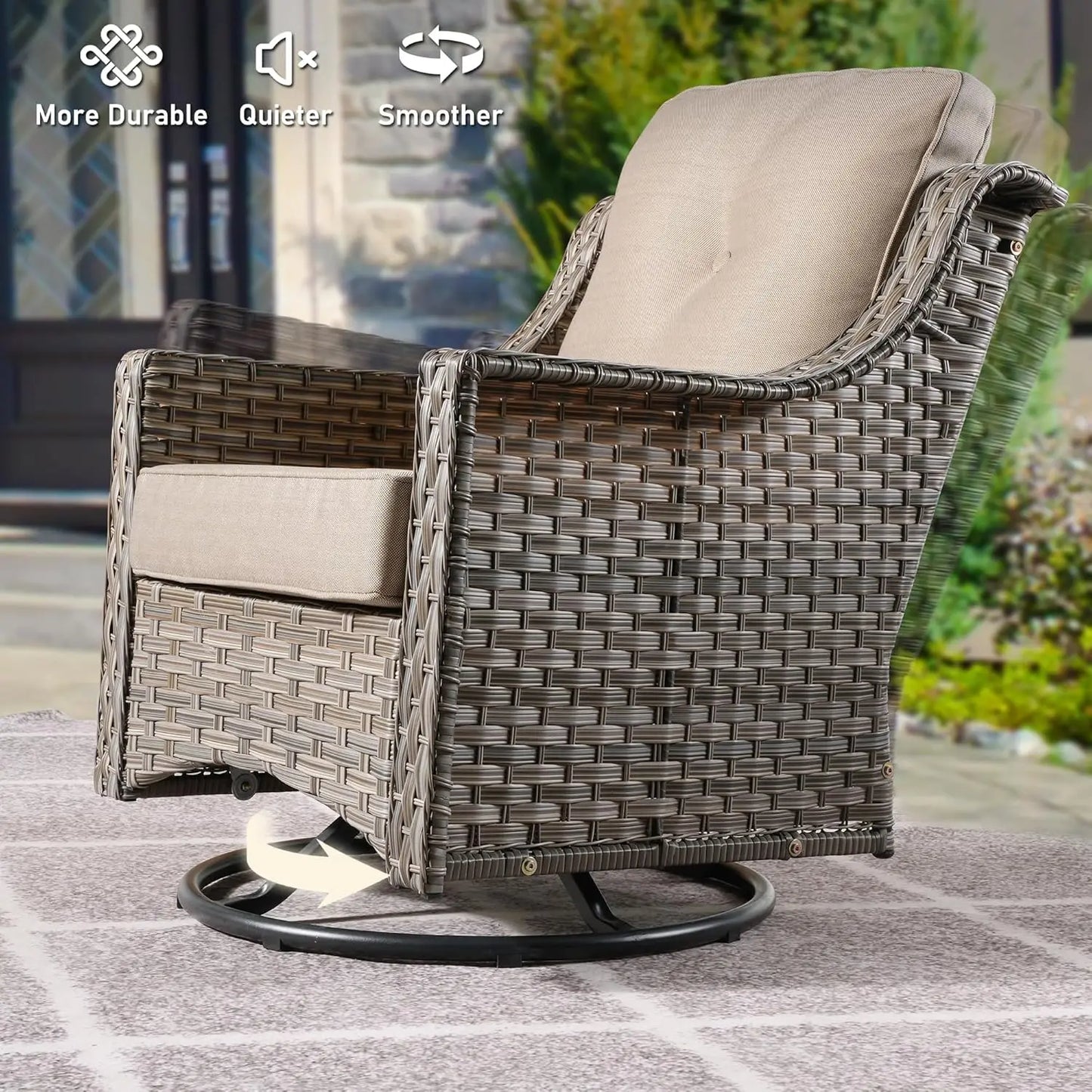 Modern Outdoor Aluminum 5PCS Half-Moon Sectional Furniture Set with Table