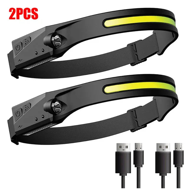 Rechargeable LED Headlamp with 5 Lighting Modes for Camping and Fishing