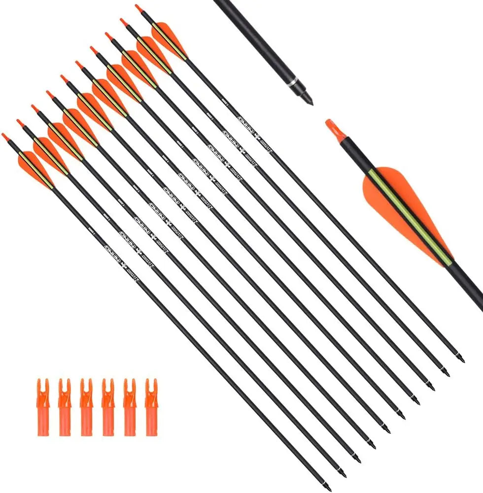 Hunting Arrows with 100 Grain Removable Tips for Compound and Recurve Bows