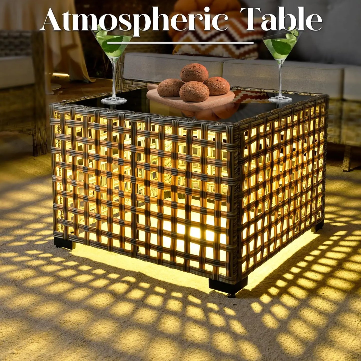 Modern Outdoor Aluminum 5PCS Half-Moon Sectional Furniture Set with Table