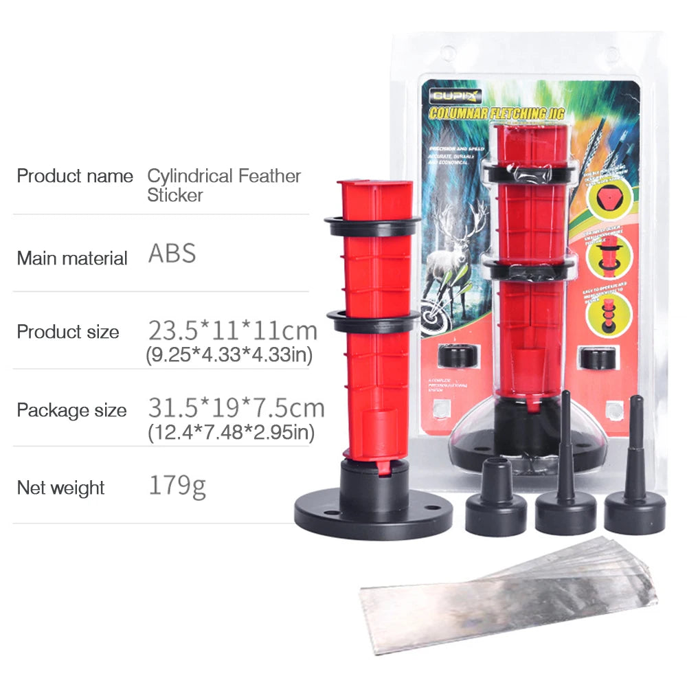 Archery Arrow Fletching Jig with Scale Column for Easy Feather Installation