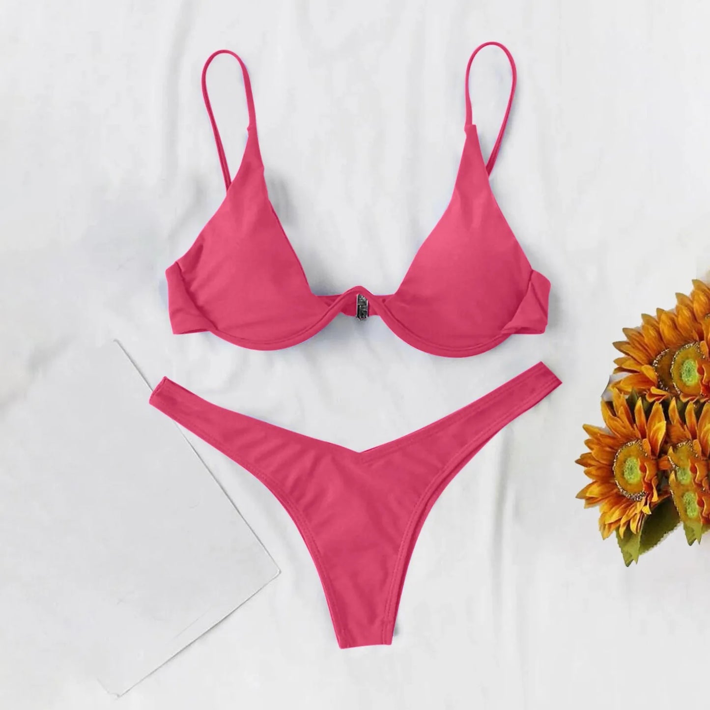 2025 Sexy Low Waisted Bikini Swimsuit Two Piece Brazilian Swimwear Sale