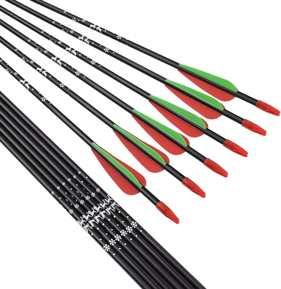 12pcs Fiberglass Recurve Bow Arrows for Outdoor Hunting and Practice Shooting