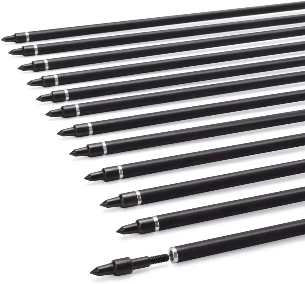 Elong 6/12PCS Carbon Hunting Arrows 26-30 Inch for Compound Bows Spine 500