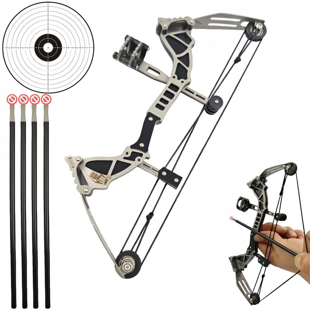Toparchery 9.5 Inch Mini Compound Bow Set with 4 Arrows and Target Paper