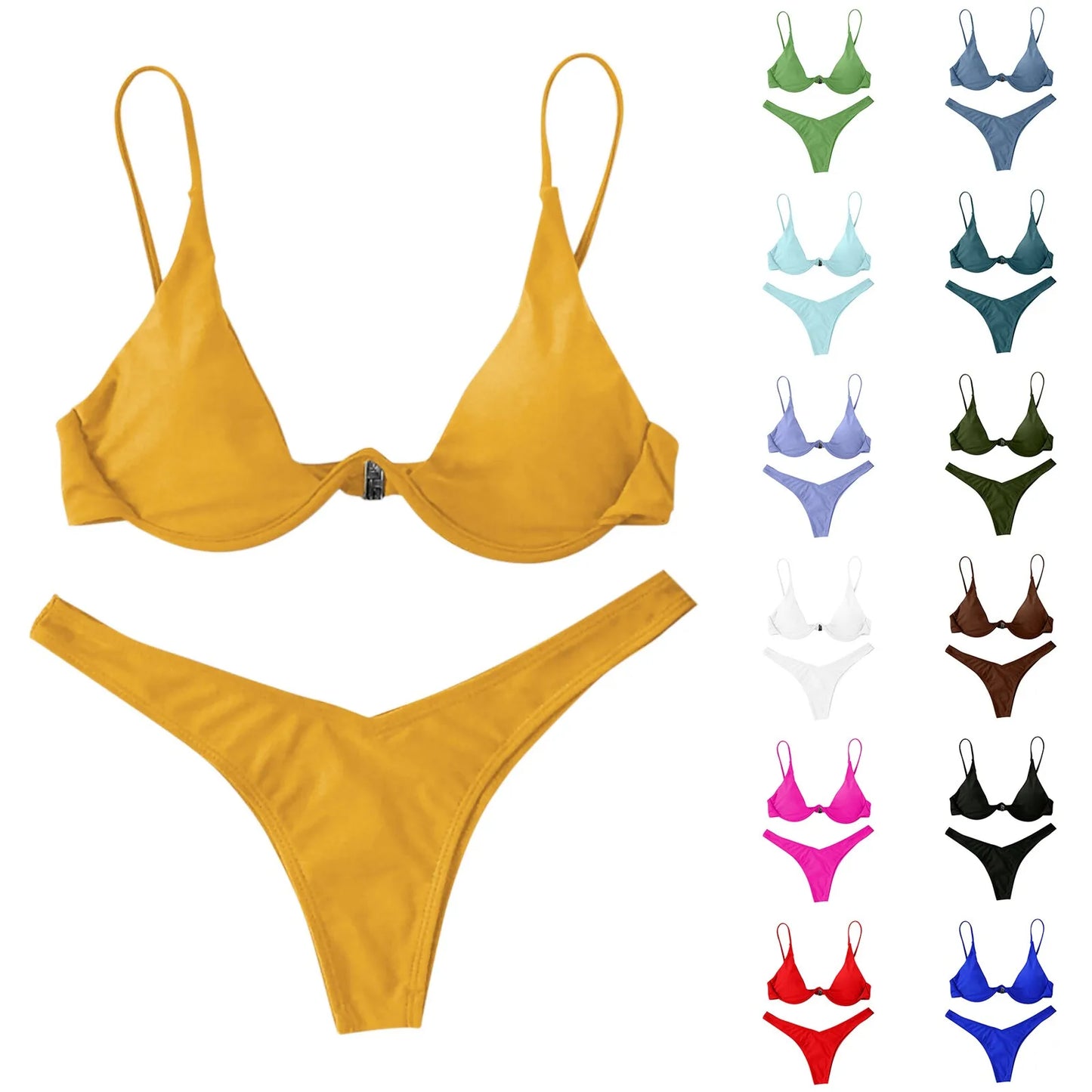 2025 Sexy Low Waisted Bikini Swimsuit Two Piece Brazilian Swimwear Sale