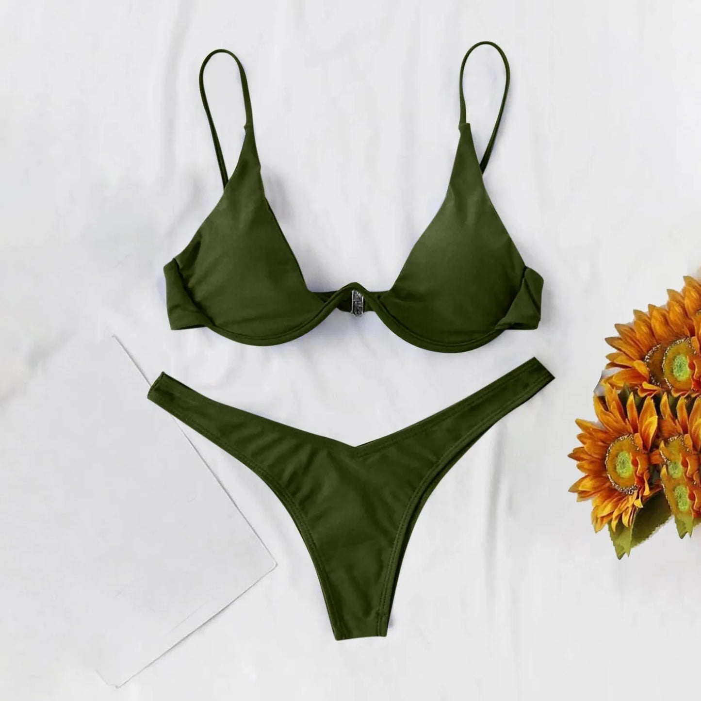 2025 Sexy Low Waisted Bikini Swimsuit Two Piece Brazilian Swimwear Sale