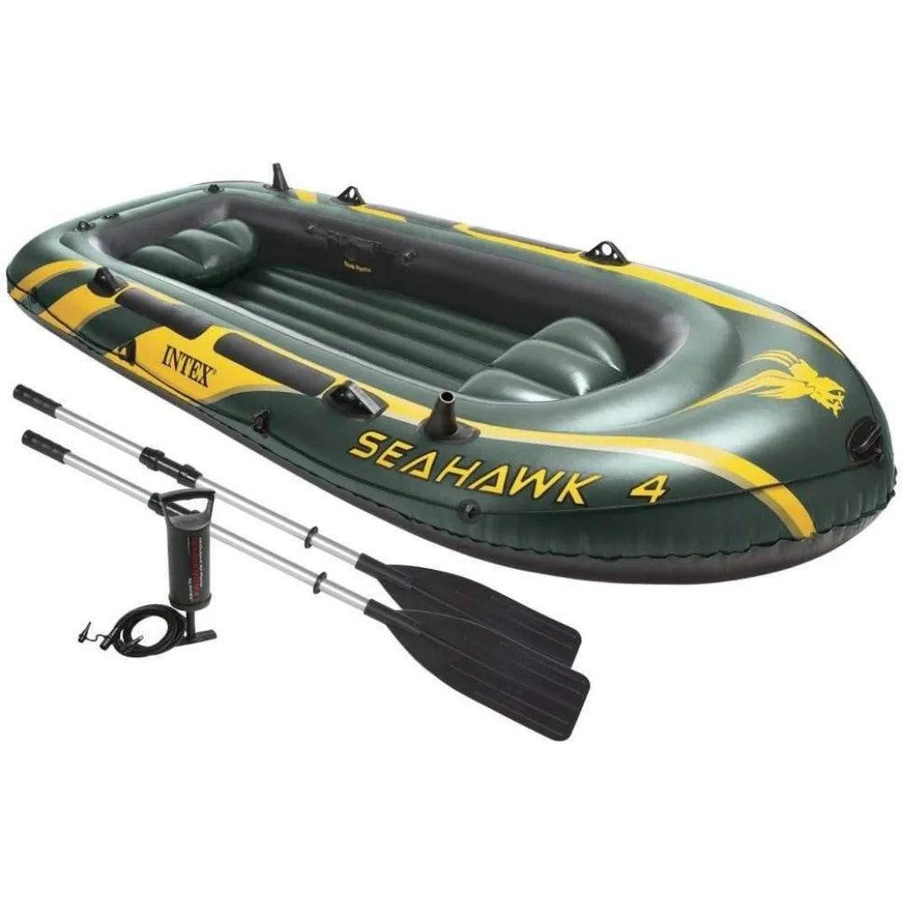 Seahawk Inflatable Boat Series with Oars Pump PVC Fishing Rod Holders